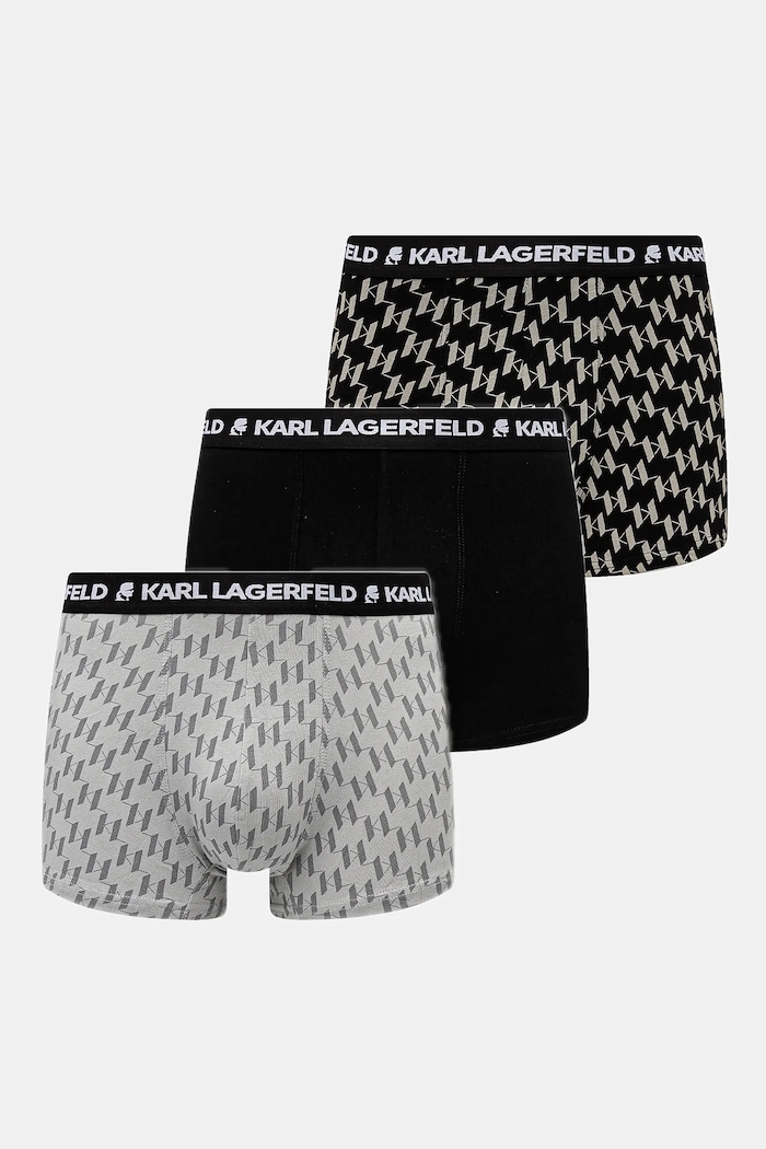 Boxerky Karl Lagerfeld 3-pak potlač čierna A1M47086