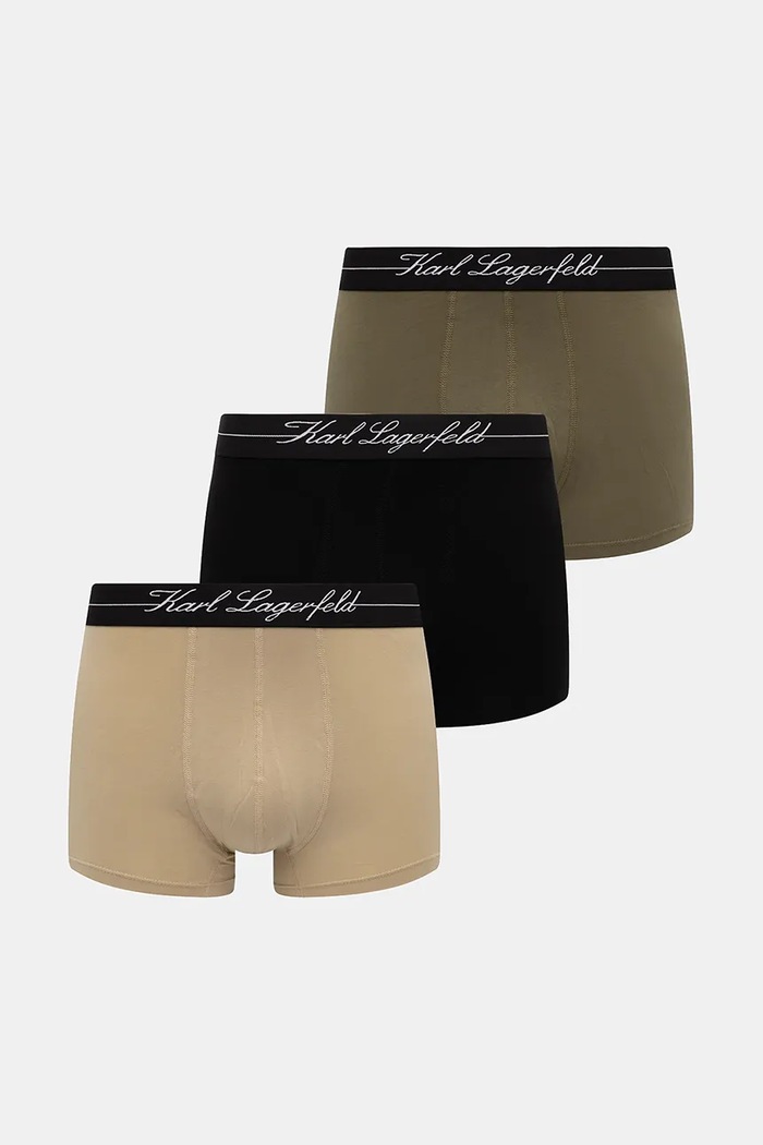 Boxerky Karl Lagerfeld 3-pack pletenina zelená A1M47089