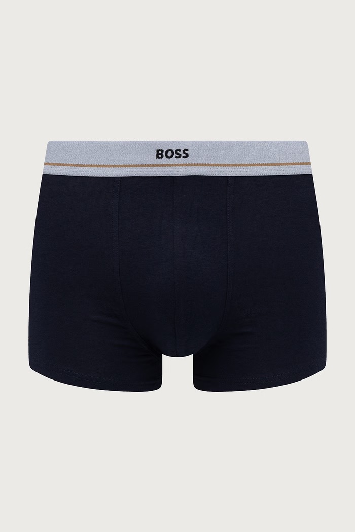 Odzież BOSS Bokserki męskie bawełniane z elastanem Trunk 5P Essential 5-pack 50531660 granatowy