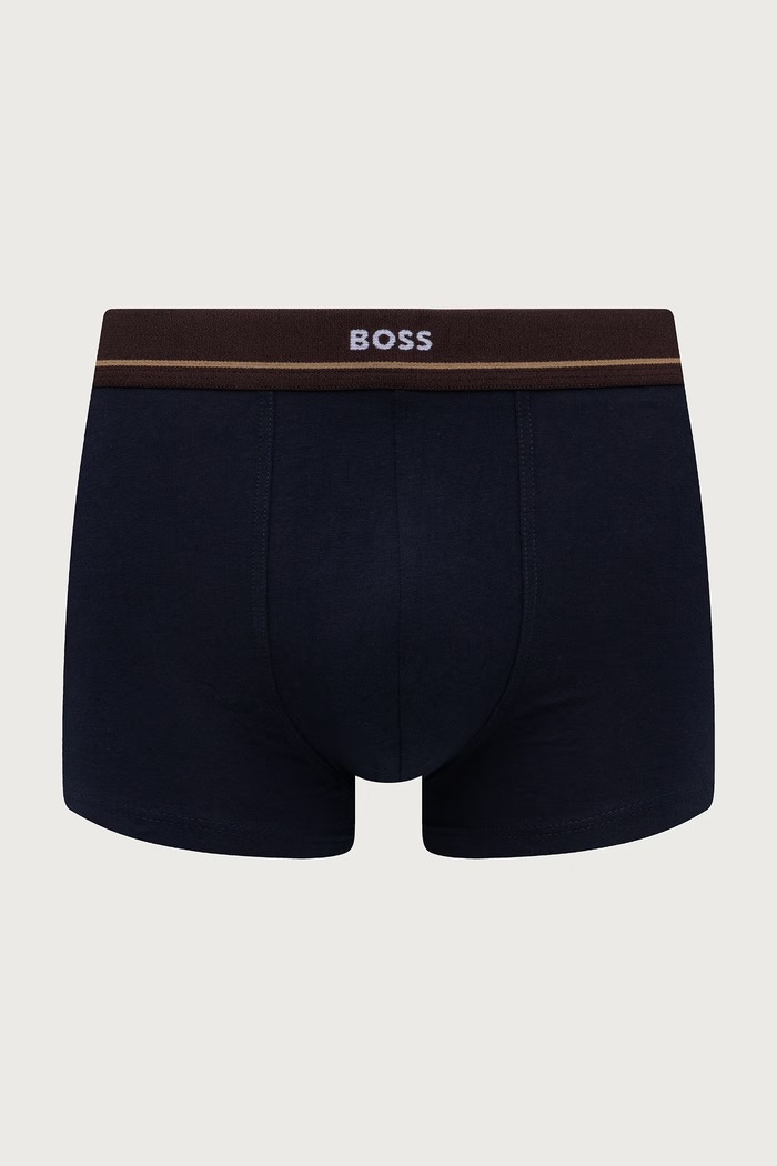 Bokserki męskie bawełniane z elastanem Trunk 5P Essential 5-pack BOSS granatowy 50531660
