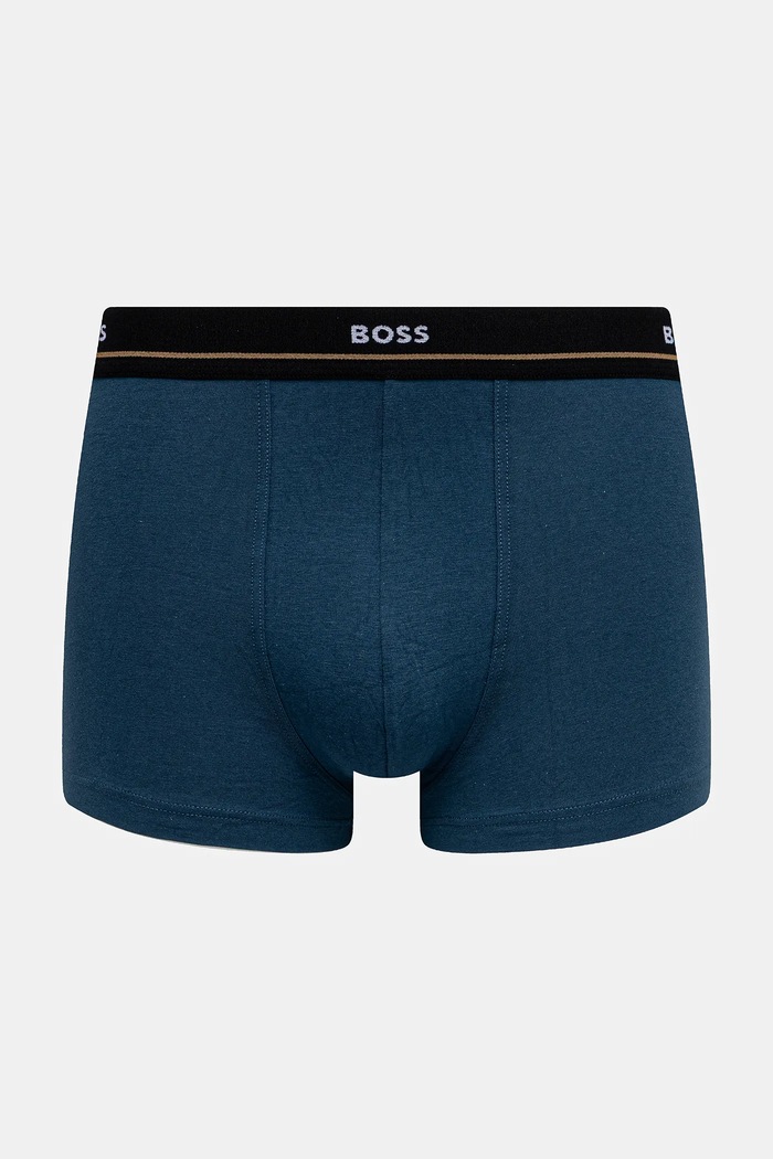 BOSS boksarice moške bombažne z elastanom Trunk 5P Essential paket 5 kosov 50531660 mornarsko modra SS26