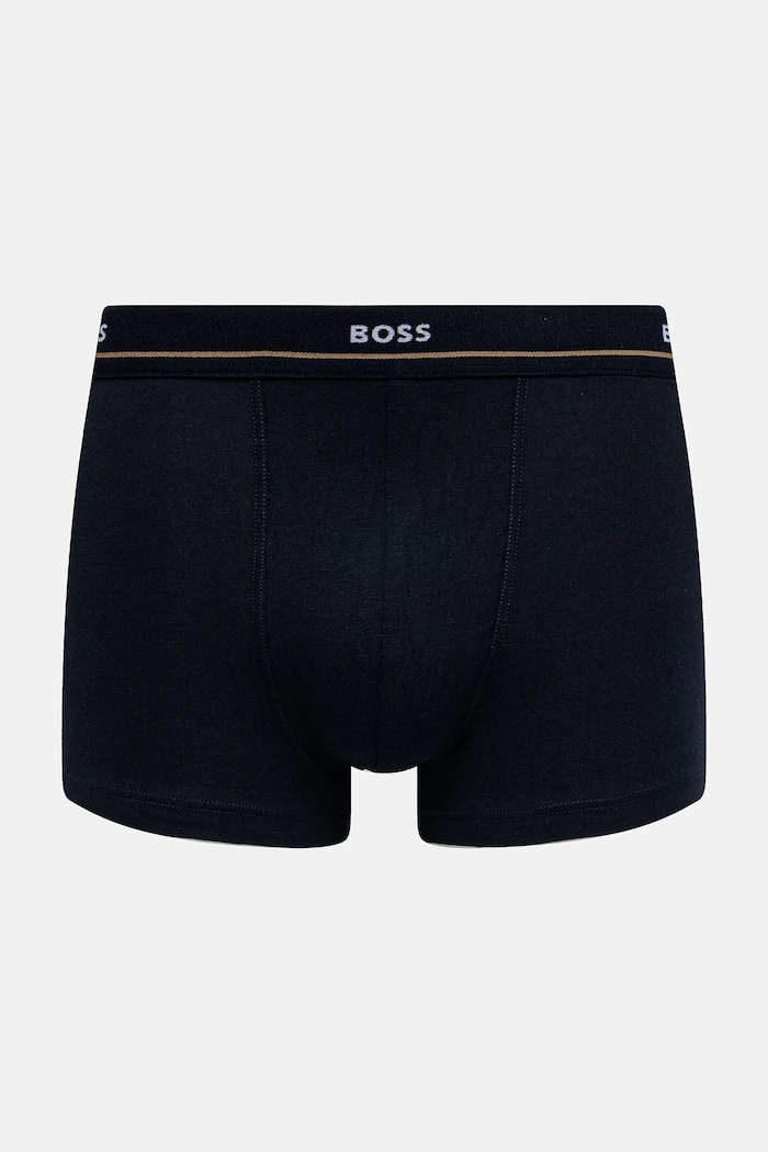 BOSS boksarice moške bombažne z elastanom Trunk 5P Essential paket 5 kosov 50531660 mornarsko modra