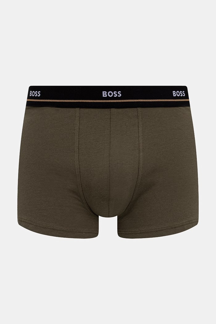 Odzież BOSS bokserki męskie bawełniane z elastanem Trunk 5P Essential 5-pack 50531660 zielony