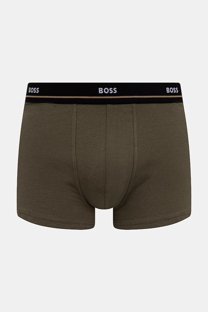 Odzież BOSS bokserki męskie bawełniane z elastanem Trunk 5P Essential 5-pack 50531660 zielony