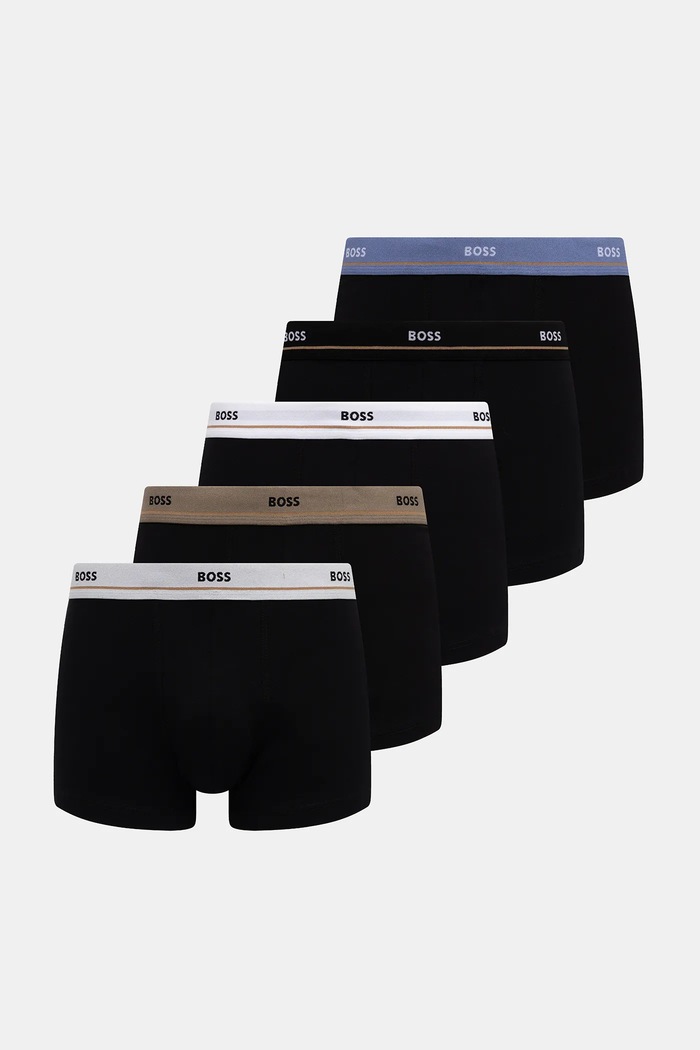 BOSS bokserice za muškarce od pamuka s elastanom Trunk 5P Essential 5-pack pamuk crna 50531660