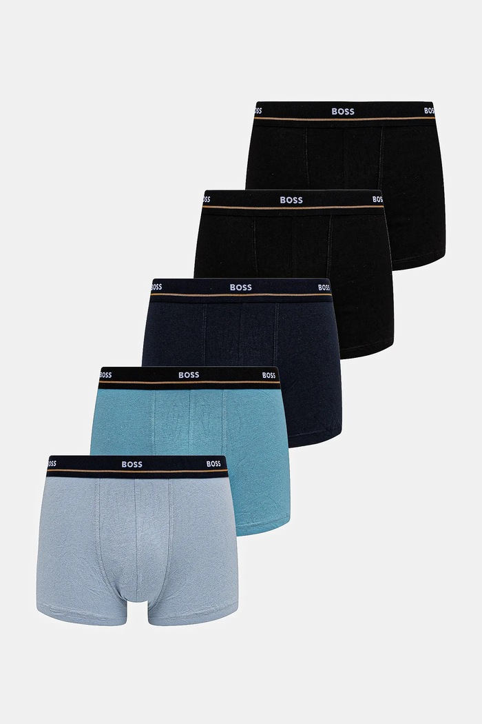 BOSS boxeri bărbați din bumbac cu elastan Trunk 5P Essential pachet de 5 boxeri negru 50531660