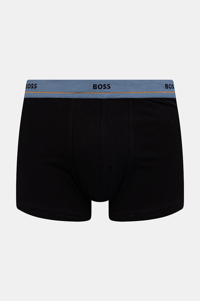 Odzież BOSS bokserki męskie bawełniane z elastanem Trunk 5P Essential 5-pack 50531660 czarny