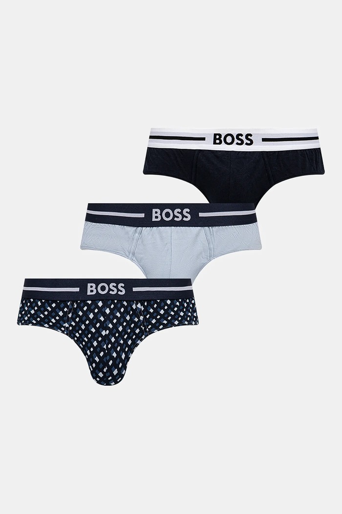 BOSS alsónadrág 3 db sima sötétkék 50531706