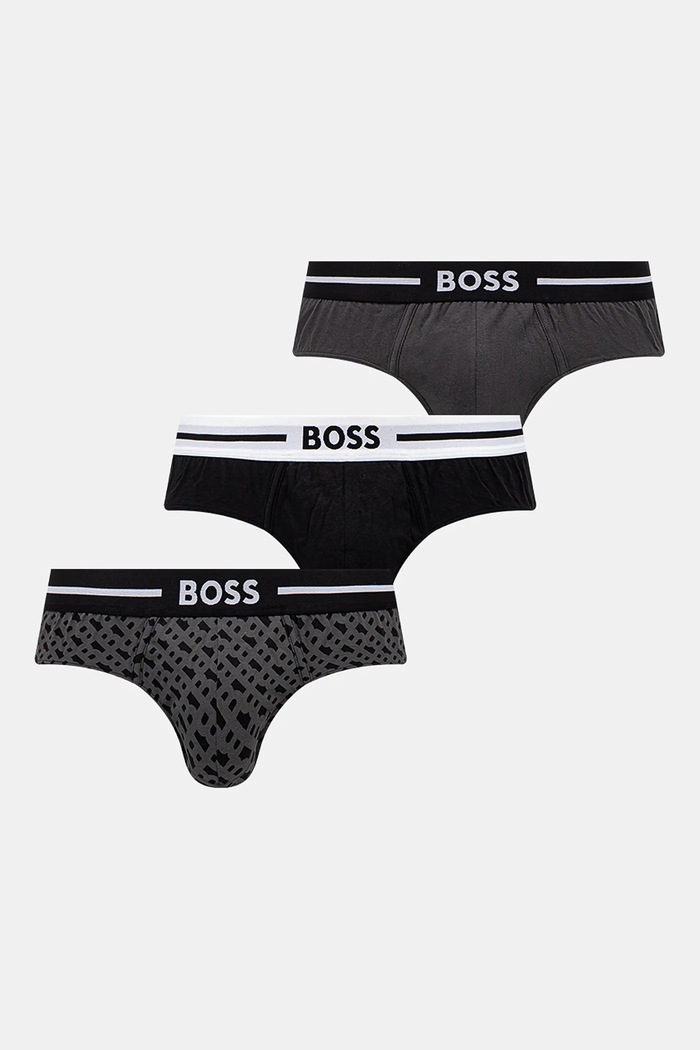 BOSS slipy 3-pack dzianina czarny 50531706