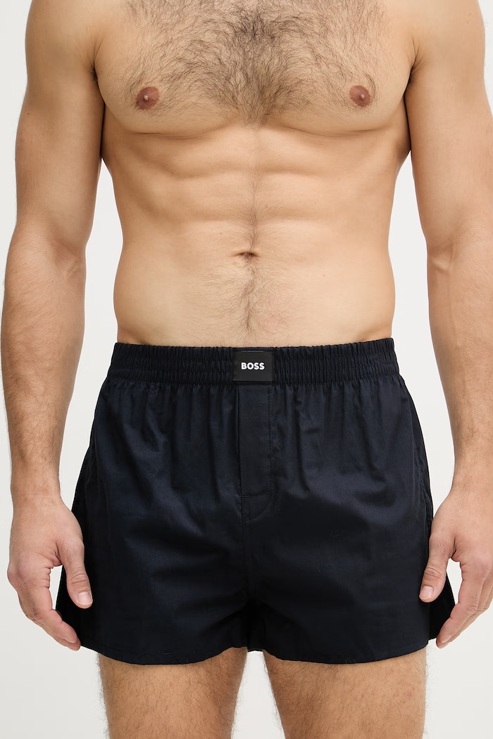 Oblečenie BOSS voľné boxerky pánske bavlnené 2P Boxer S. CW Peach 2-pak 50515464 modrá