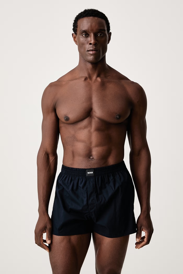 BOSS Voľné boxerky pánske bavlnené 2P Boxer S. CW Peach 2-pak modrá 50515464