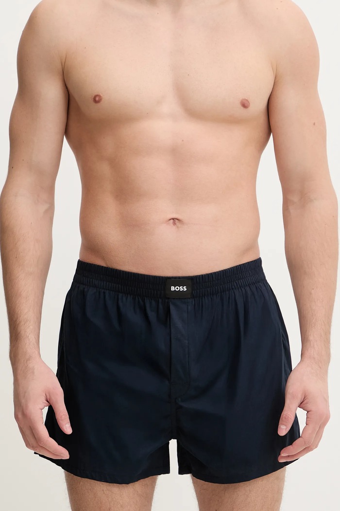 Oblečenie BOSS voľné boxerky pánske bavlnené 2P Boxer S. CW Peach 2-pak 50515464 modrá