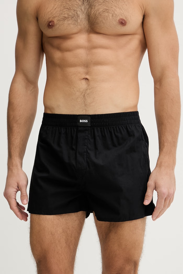 BOSS voľné boxerky pánske bavlnené 2P Boxer S. CW Peach 2-pak 50515464 čierna SS26