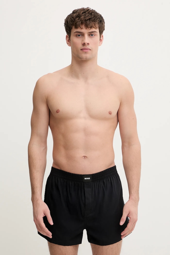 BOSS voľné boxerky pánske bavlnené 2P Boxer S. CW Peach 2-pak jednofarebný čierna 50515464
