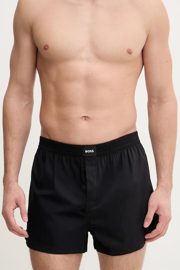 BOSS voľné boxerky pánske bavlnené 2P Boxer S. CW Peach 2-pak 50515464 čierna SS26
