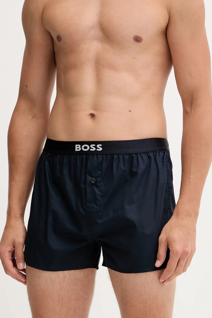 Îmbrăcăminte BOSS Boxeri bărbați din bumbac 2P Boxer Shorts EW pachet de 2 50535781 albastru