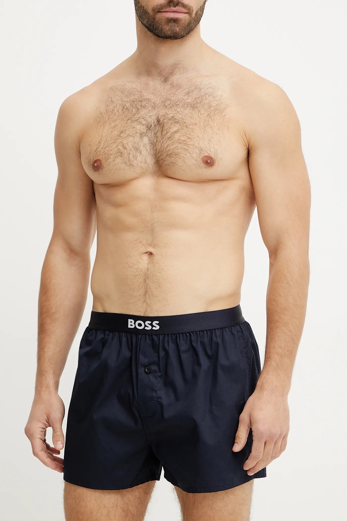 BOSS boxeri bărbați de bumbac 2P Boxer Shorts EW pachet de 2 uni albastru 50535781