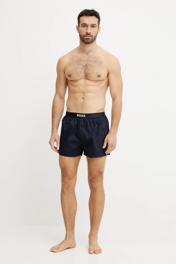 Îmbrăcăminte BOSS boxeri bărbați de bumbac 2P Boxer Shorts EW pachet de 2 50535781 albastru