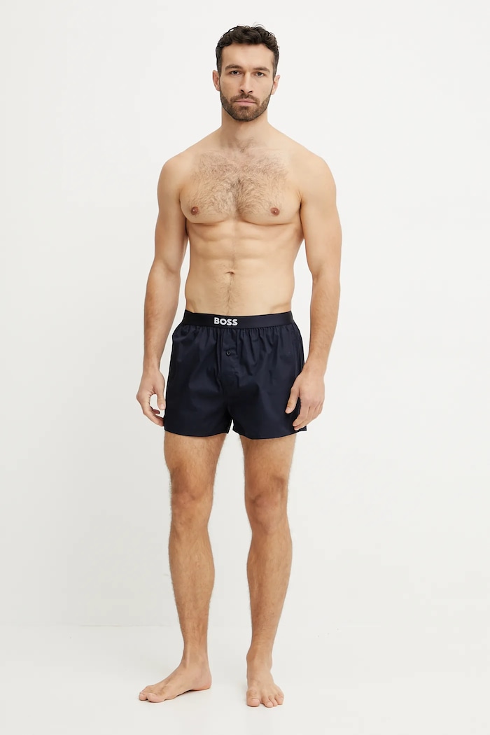 Îmbrăcăminte BOSS boxeri bărbați de bumbac 2P Boxer Shorts EW pachet de 2 50535781 albastru