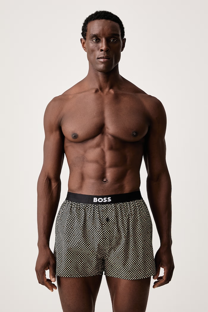 BOSS Boxerky pánské bavlněné 2P Boxer Shorts EW 2-pack béžová 50535781