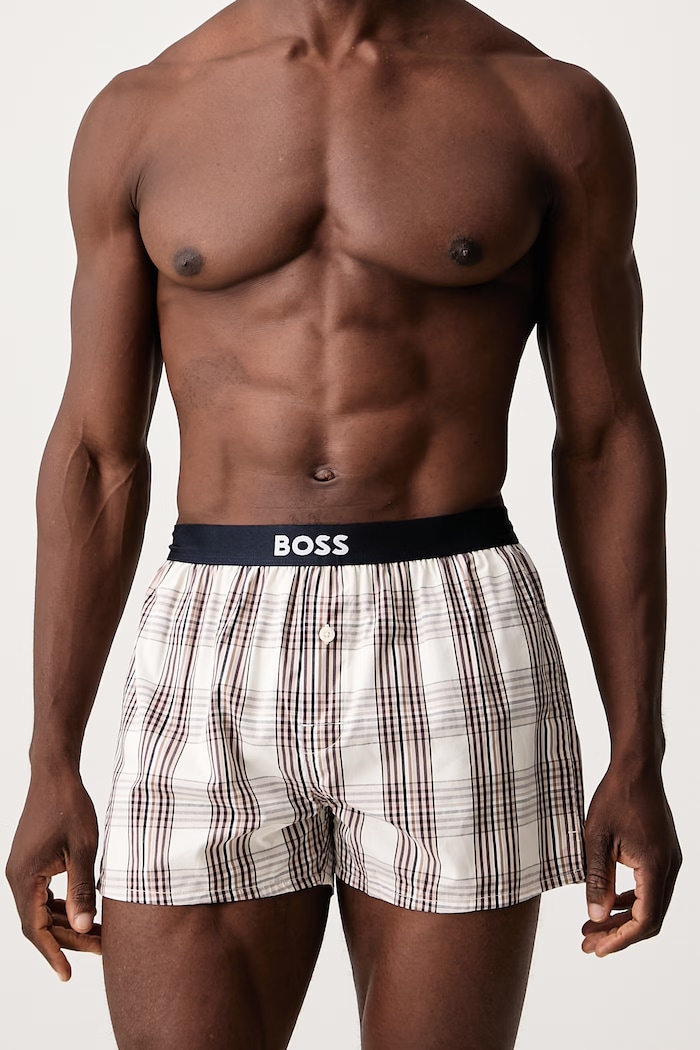 BOSS Bokserki męskie bawełniane 2P Boxer Shorts EW 2-pack 50535781 brązowy SS26