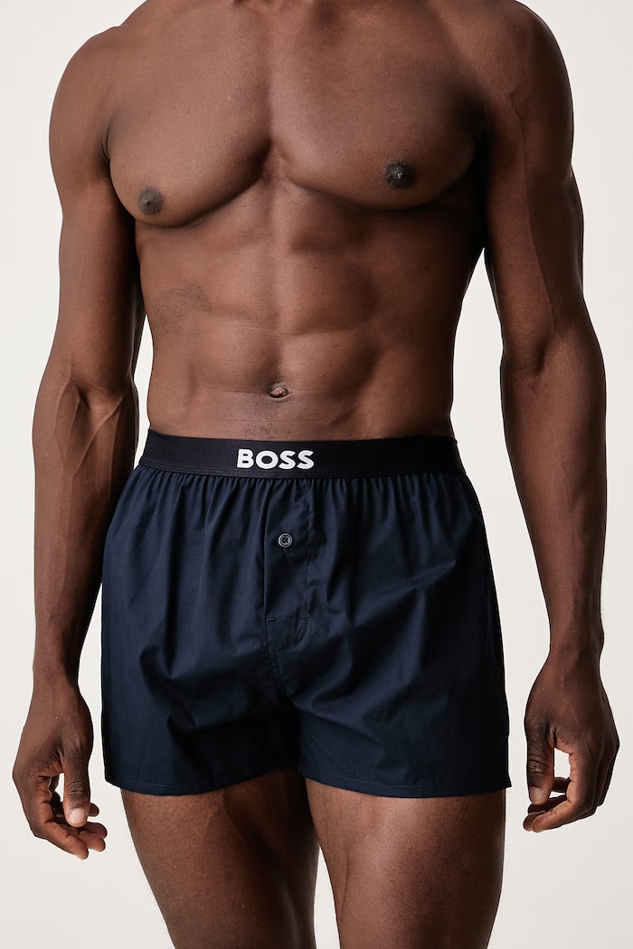 Odzież BOSS Bokserki męskie bawełniane 2P Boxer Shorts EW 2-pack 50535781 brązowy