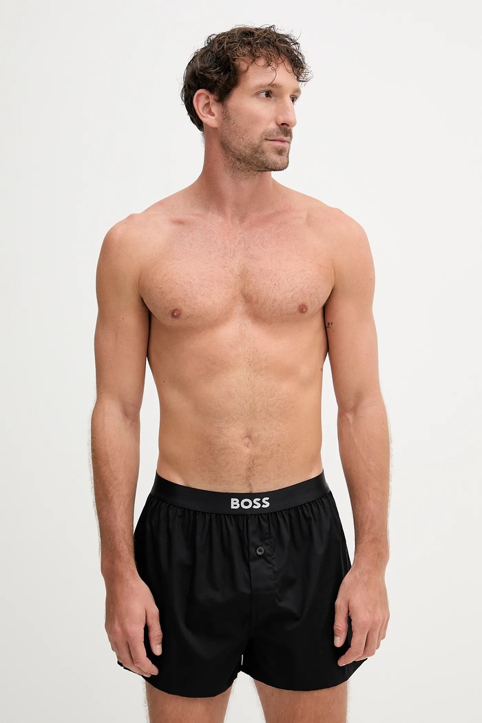 Îmbrăcăminte BOSS Boxeri bărbați de bumbac 2P Boxer Shorts EW pachet de 2 50535781 negru