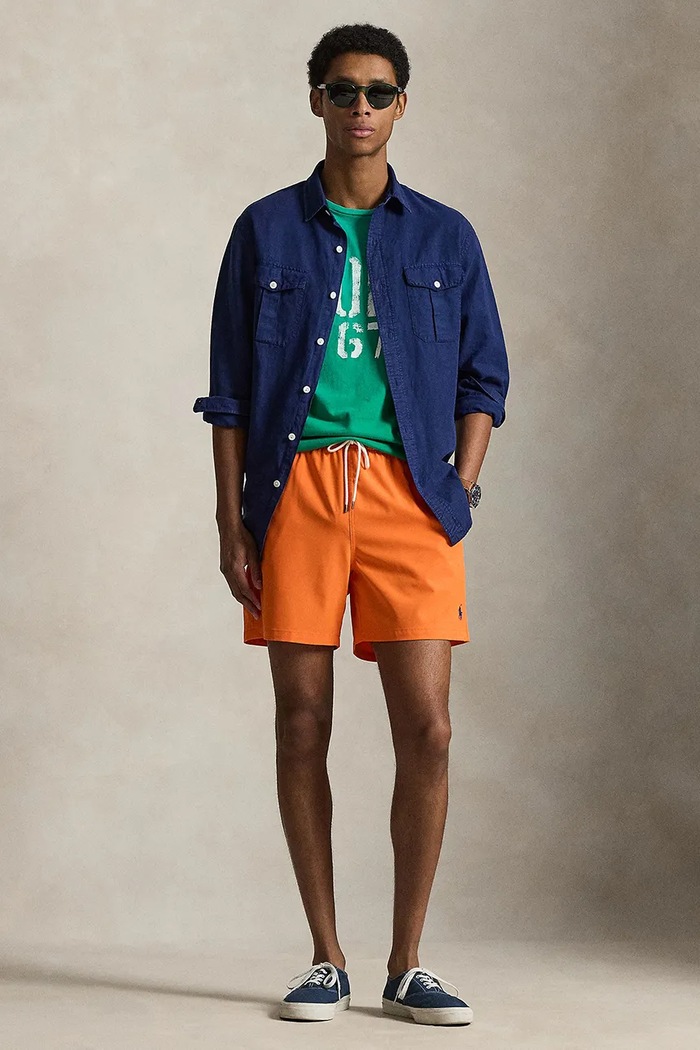 Oblečenie Polo Ralph Lauren plavecké šortky pánske 710957782 oranžová