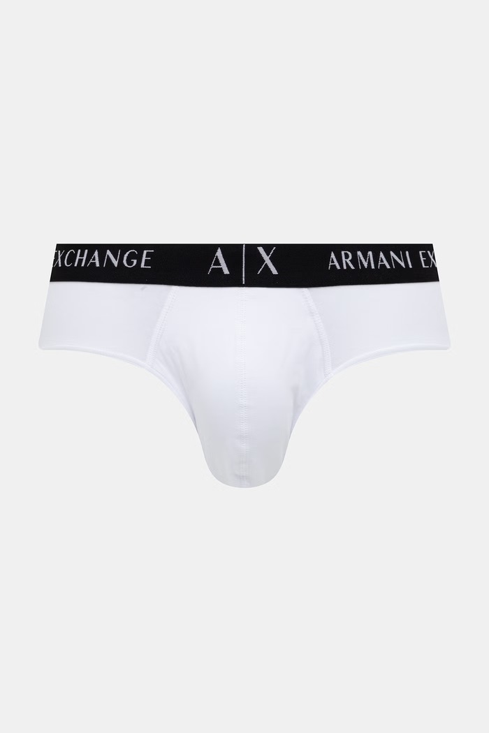 Armani Exchange slipy pánske bavlnené s elastanom 3-pak XM000870.AF13682.NOS biela AA00