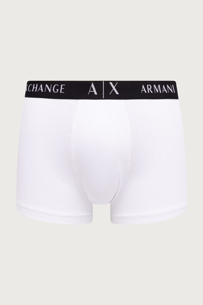 Odzież Armani Exchange Bokserki dopasowane męskie bawełniane z elastanem 3-pack XM000871.AF13682 biały