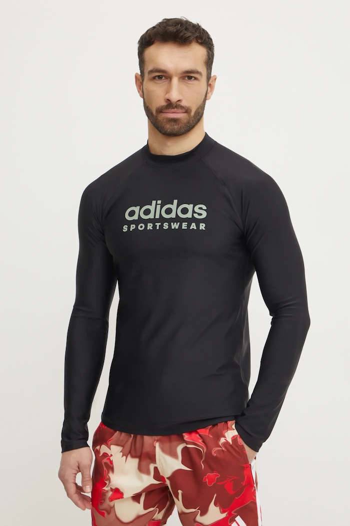 Лонгслив для плавания adidas M RASHGD LS чёрный JD2140