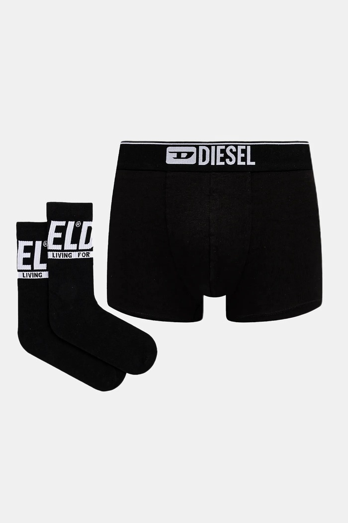 Boxerky a ponožky Diesel KIT-D-CLASSIC Kit Underwear pletenina čierna A17898.0SKBA