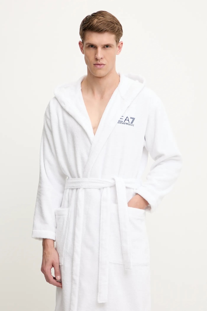 Abbigliamento EA7 Emporio Armani accappatoio in cotone AF14014.7M000441 bianco