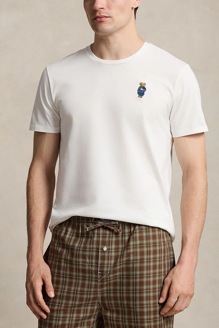 Odzież Polo Ralph Lauren Piżama dwuczęściowa męska bawełniana 714931645 biały