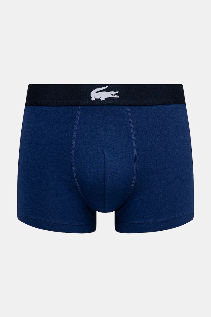 Lacoste boxerky pánske bavlnené s elastanom 3-pak tmavomodrá 5H1288