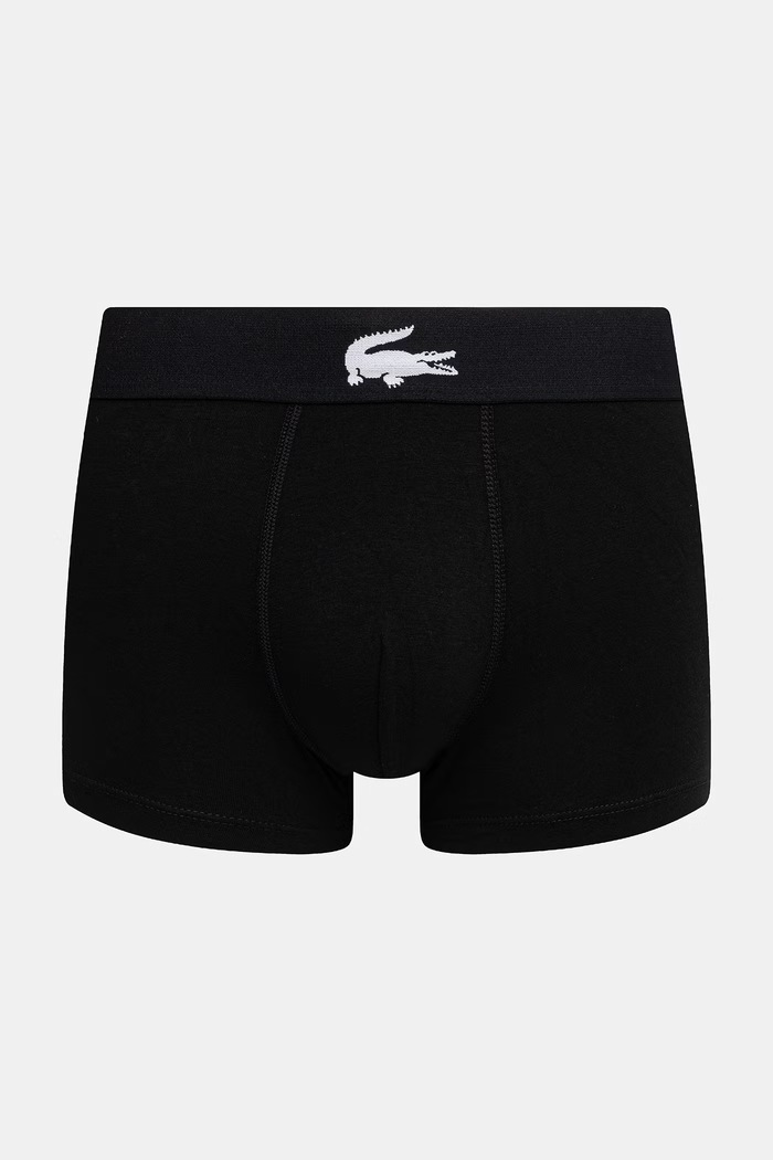 Lacoste boxerky pánske bavlnené s elastanom 3-pak čierna 5H1288