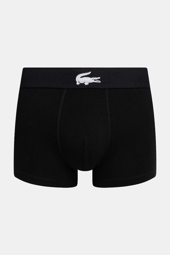 Lacoste boxerky pánske bavlnené s elastanom 3-pak čierna 5H1288
