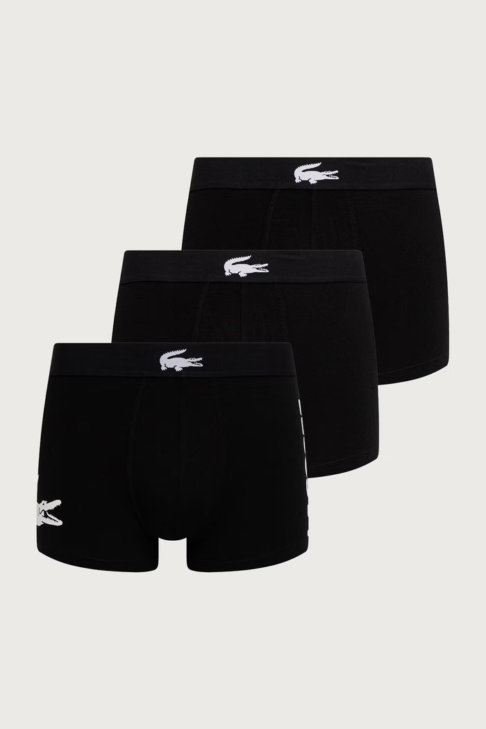 Lacoste Bokserki dopasowane męskie z bawełną 3-pack czarny 5H1291
