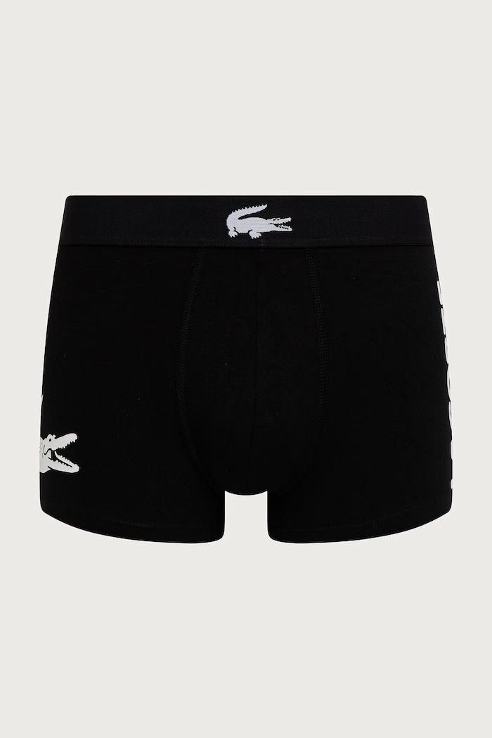 Lacoste Bokserki dopasowane męskie z bawełną 3-pack 5H1291 czarny SS26