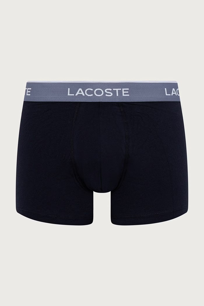 Дрехи Lacoste прилепнали боксерки мъжки от памук с еластан 3 броя 5H1297 тъмносин