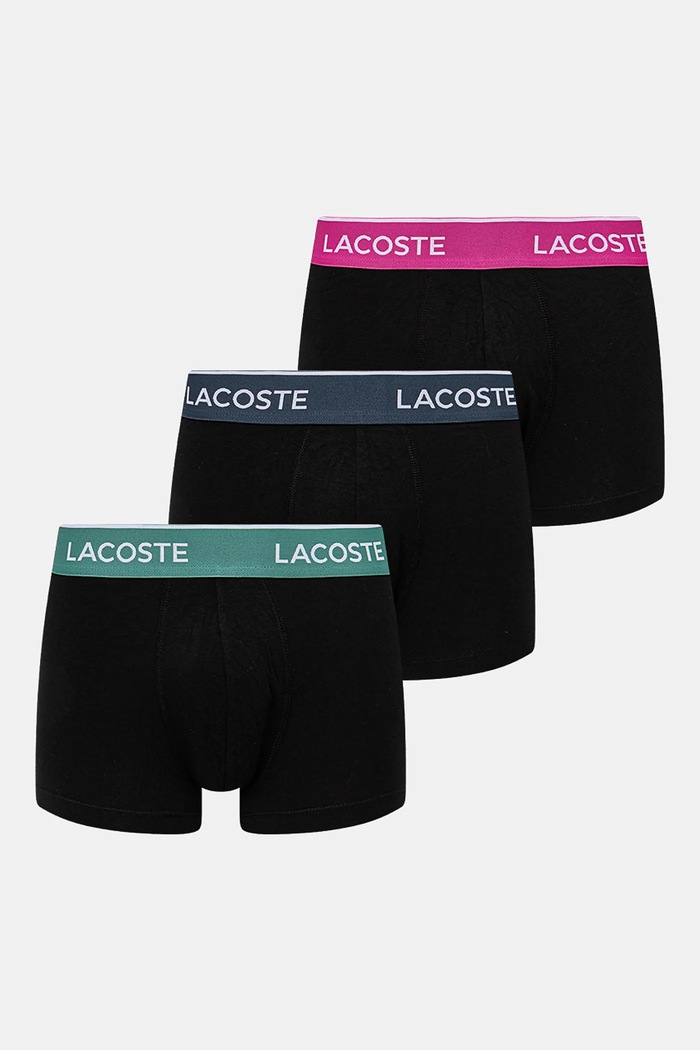 Lacoste oprijete boksarice moške bombažne z elastanom paket 3 kosov črna 5H1297