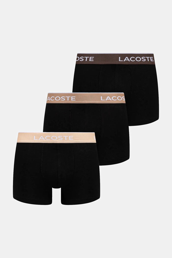 Lacoste oprijete boksarice moške bombažne z elastanom paket 3 kosov črna 5H1297