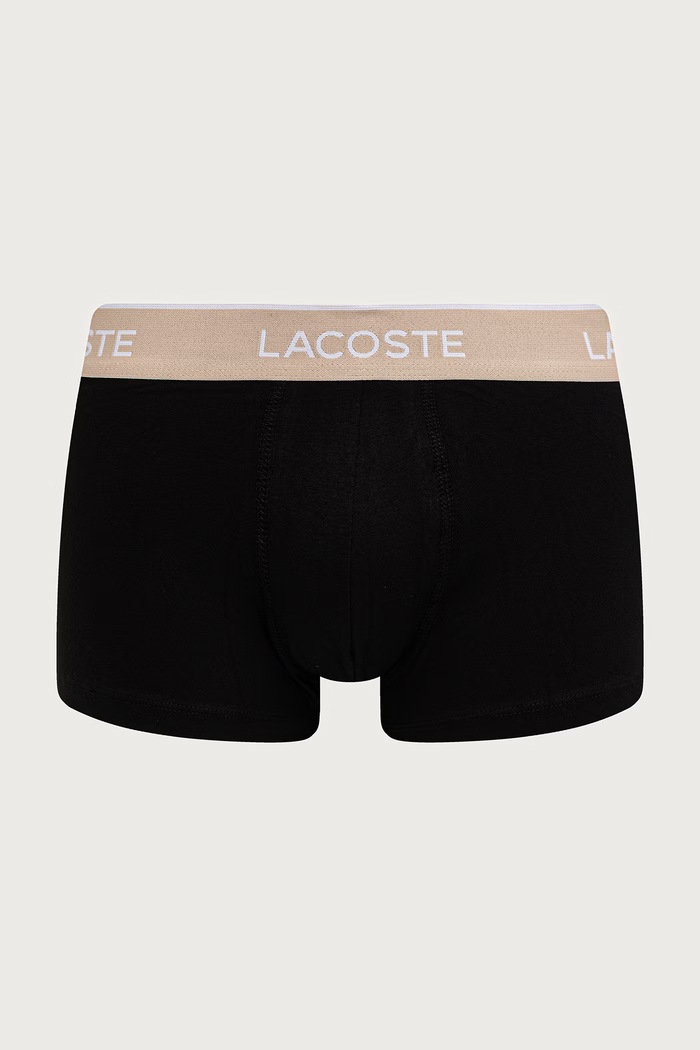 Lacoste Bokserki dopasowane męskie bawełniane z elastanem 3-pack 5H1297 czarny SS26