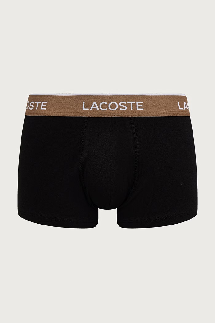 Odzież Lacoste Bokserki dopasowane męskie bawełniane z elastanem 3-pack 5H1297 czarny