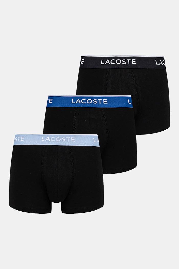 Lacoste oprijete boksarice moške bombažne z elastanom paket 3 kosov črna 5H1297