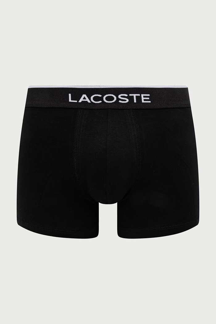 Odzież Lacoste bokserki dopasowane męskie bawełniane z elastanem 3-pack 5H1299 czarny