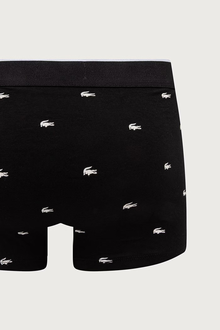 Lacoste bokserki dopasowane męskie bawełniane z elastanem 3-pack czarny 5H1299