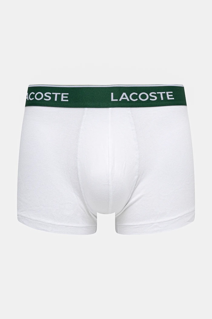 Lacoste oprijete boksarice moške bombažne z elastanom paket 3 kosov bela 5H1300