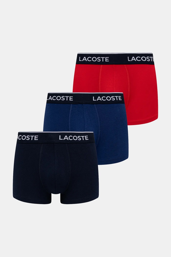 Lacoste oprijete boksarice moške bombažne z elastanom paket 3 kosov Pletenina mornarsko modra 5H1300