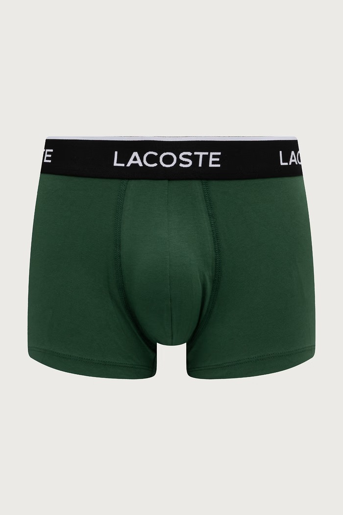 Lacoste Bokserki dopasowane męskie bawełniane z elastanem 3-pack 5H1300 zielony SS26